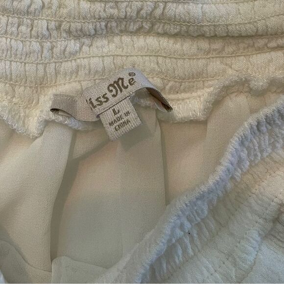MISS ME Cropped White Blouse Size Large - Picture 7 of 7